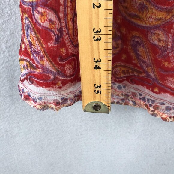 Paul Ropp Dress Womens Size 3 Red White Polka Dot Paisley Boho Rayon Indonesia - Picture 4 of 16